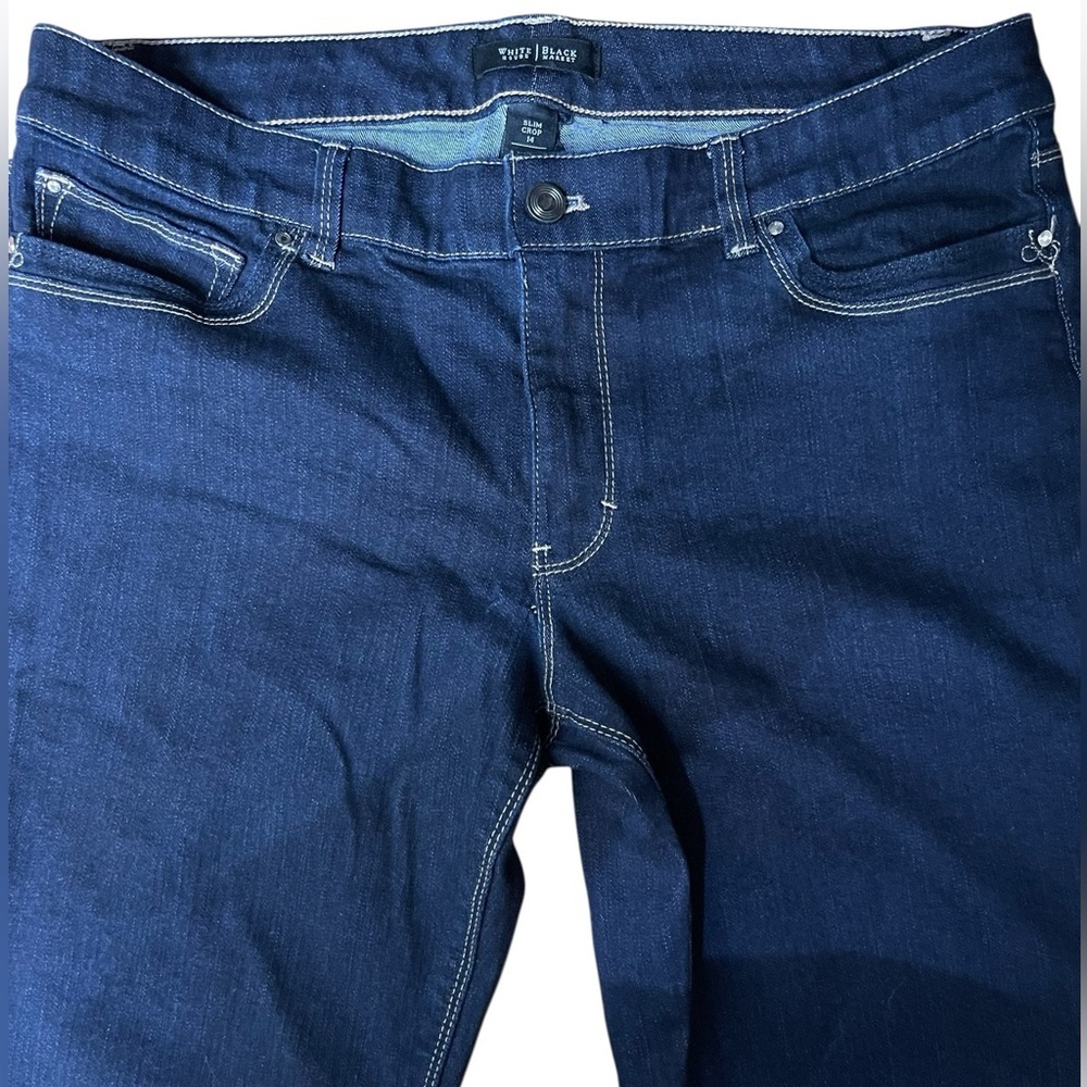 💙👖White House | Black Market Dark Blue Slim Crop Jeans size 14 like new!